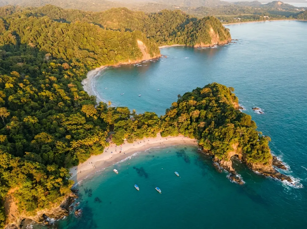 Aerial of Manuel Antonio coastline